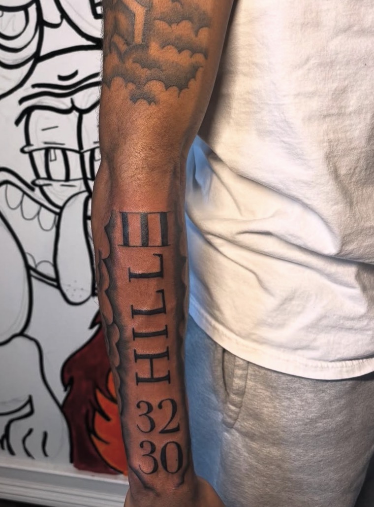 III Hill — Lettering tattoo by Triple Seven Inked